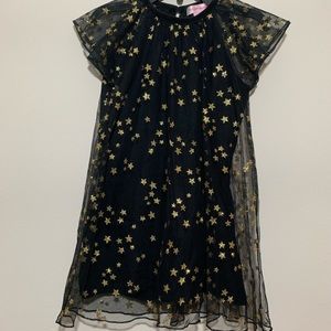 Design History black mesh gold star boho dress